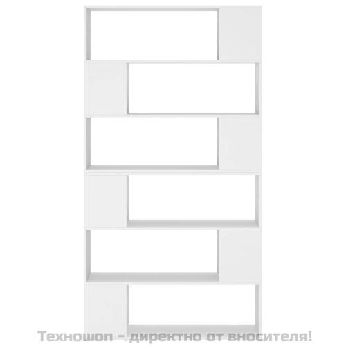 Библиотека/разделител за стая, бяла, 100x24x188 см
