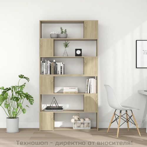 Библиотека/разделител за стая, сонома дъб, 100x24x188 см