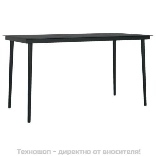 Градински трапезен комплект с възглавници 7 части сиво и черно