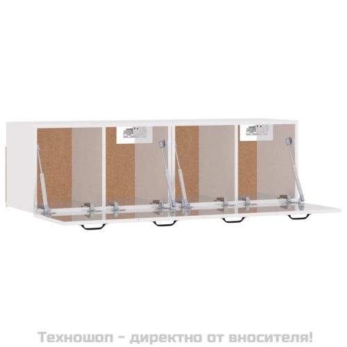 Стенни шкафове 2 бр бял гланц 80x36,5x35 см инженерно дърво