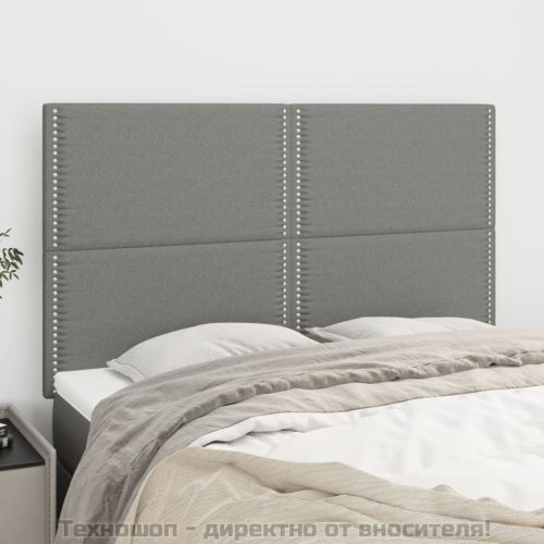 Табла за легло, тъмносива, 144x5x118/128 см, плат