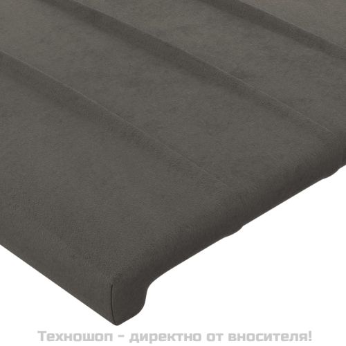 Табла за легло, тъмносива, 200x5x118/128 см, кадифе