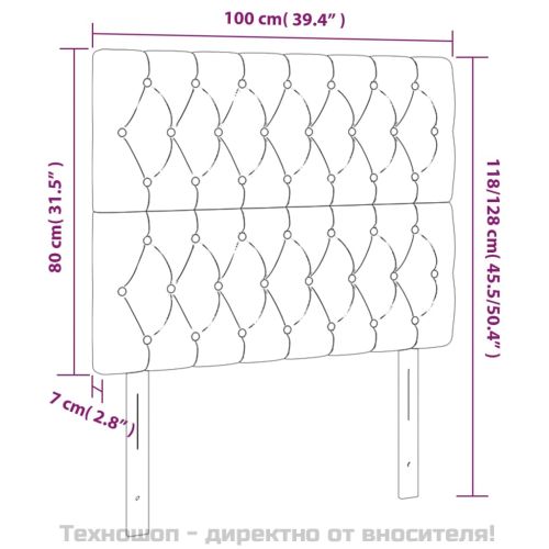 Табла за легло, тъмносива, 100x7x118/128 см, плат