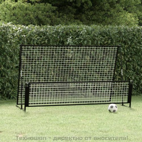 2-в-1 футболна врата с рикошет, 202x104x120 см, стомана