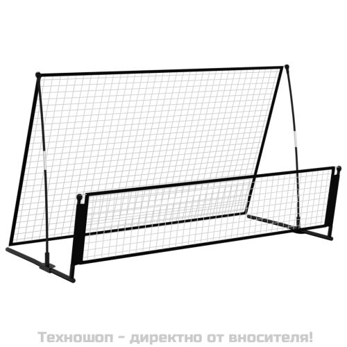 2-в-1 футболна врата с рикошет, 202x104x120 см, стомана