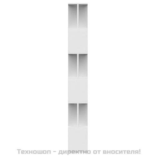Библиотека/разделител за стая бяла 80x24x192 см инженерно дърво