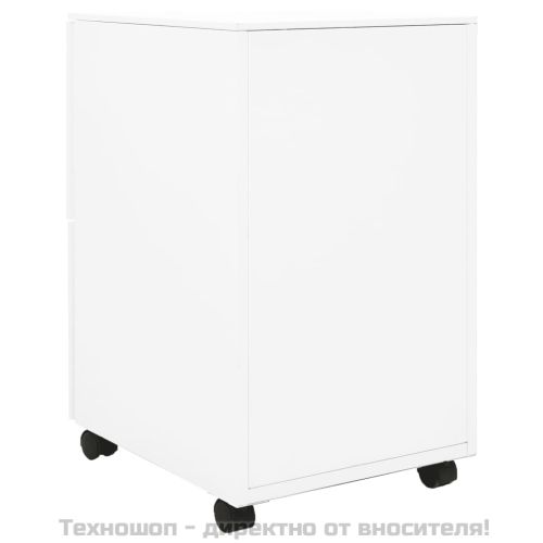 Мобилен офис шкаф, бял, 39x45x67см, стомана