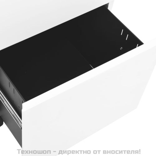 Мобилен офис шкаф, бял, 39x45x67см, стомана