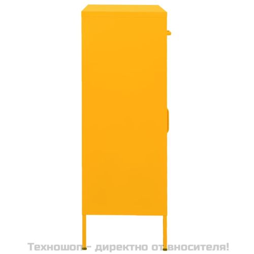 Шкаф за съхранение, горчица, 80х35х101,5 см, стомана