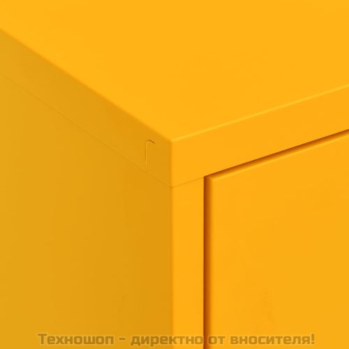 Шкаф за съхранение, горчица, 80х35х101,5 см, стомана