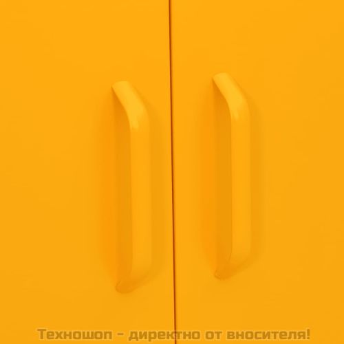 Шкаф за съхранение, горчица, 80х35х101,5 см, стомана