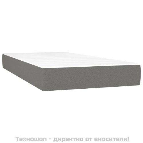 Боксспринг легло с матрак, тъмносиво, 90x200 см, плат