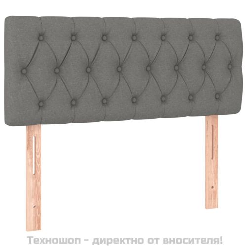 Боксспринг легло с матрак, тъмносиво, 90x200 см, плат