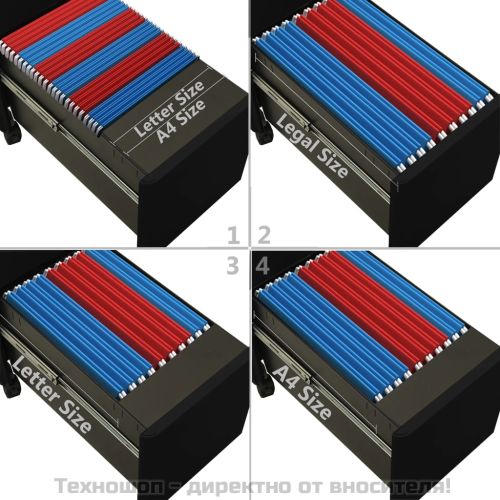 Мобилен офис шкаф, черен, 30x45x59 см, стомана