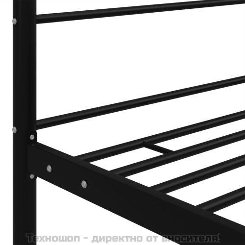 Рамка за легло с балдахин, черна, метал, 120x200 cм