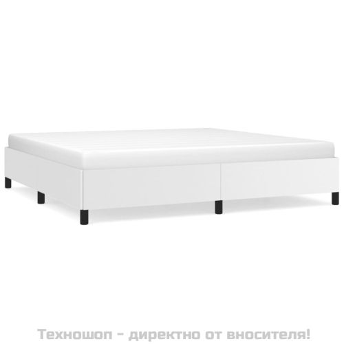 Pамка за легло бяла 200x200 см изкуствена кожа