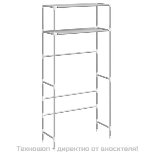 2-етажен рафт за съхранение над пералня сив 69x28x143 см желязо