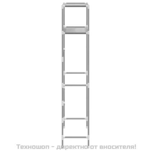 2-етажен рафт за съхранение над пералня сив 69x28x143 см желязо
