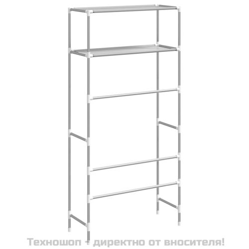 2-етажен рафт за съхранение над пералня сив 69x28x143 см желязо