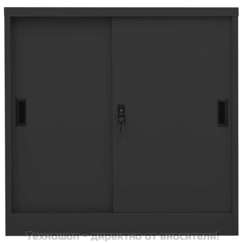 Офис шкаф с плъзгаща се врата, антрацит, 90x40x90 см, стомана