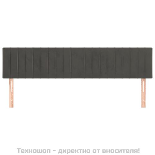 Табла за легло, тъмносива, 200x5x78/88 см, кадифе