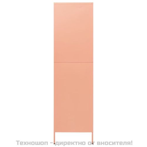 Гардероб, розов, 90x50x180 см, стомана