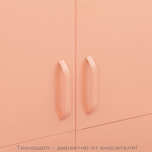 Гардероб, розов, 90x50x180 см, стомана
