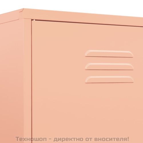 Гардероб, розов, 90x50x180 см, стомана