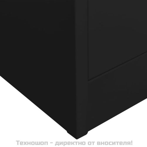 Офис шкаф, черен, 90x40x180 см, стомана