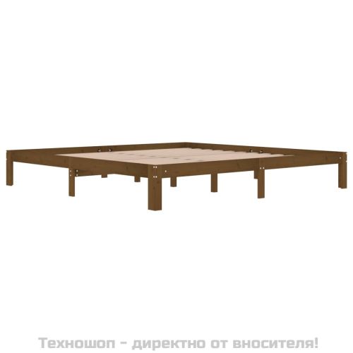 Рамка за легло, меденокафява, бор масив, 200x200 см