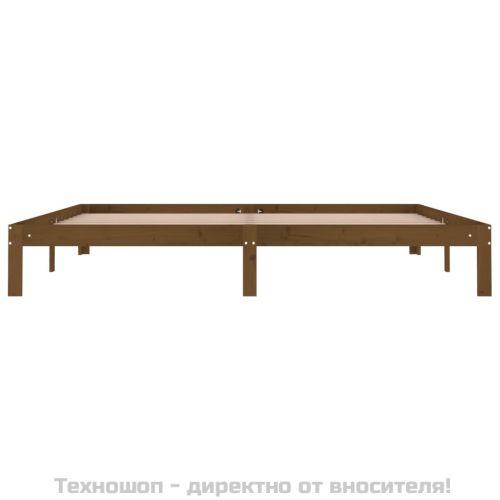 Рамка за легло, меденокафява, бор масив, 200x200 см