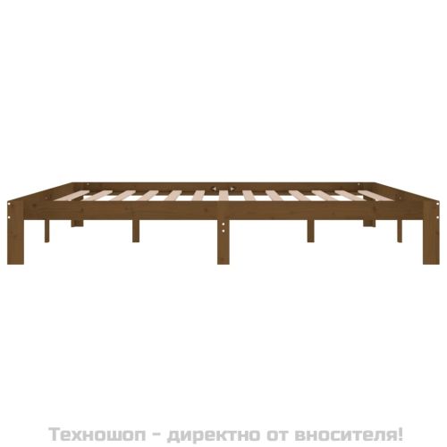 Рамка за легло, меденокафява, бор масив, 200x200 см
