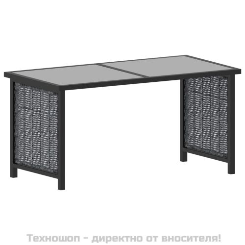 Градински комплект с възглавници, 8 части, полиратан, антрацит