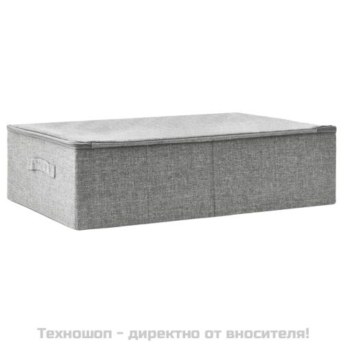 Кутия за съхранение, текстил, 70x40x18 см, сива