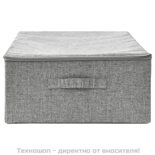 Кутия за съхранение, текстил, 70x40x18 см, сива