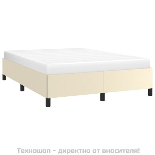 Рамка за легло кремава,140x200 см, изкуствена кожа