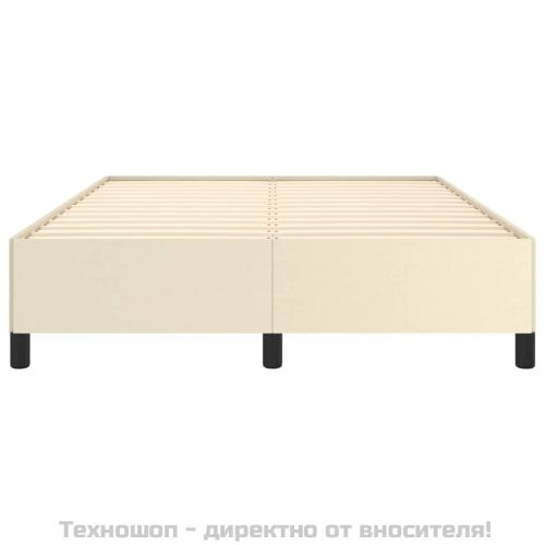 Рамка за легло кремава,140x200 см, изкуствена кожа