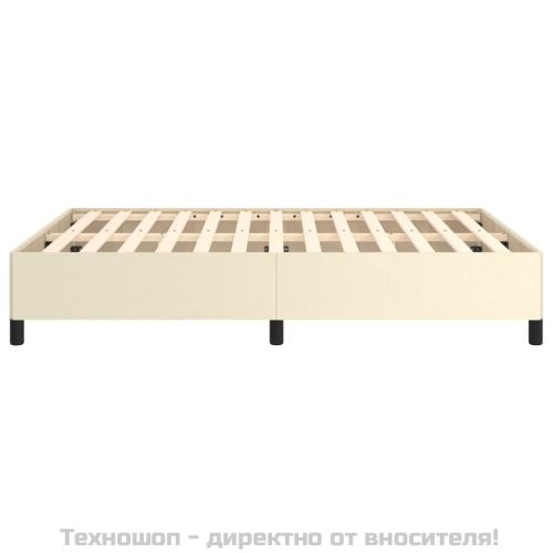Рамка за легло кремава,140x200 см, изкуствена кожа