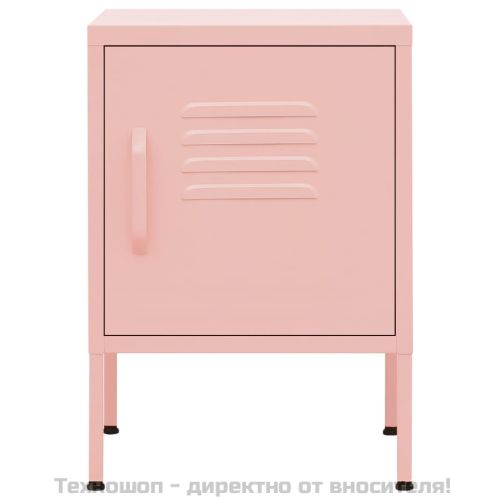Нощно шкафче, розово, 35х35х51 см, стомана