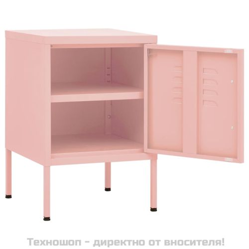 Нощно шкафче, розово, 35х35х51 см, стомана