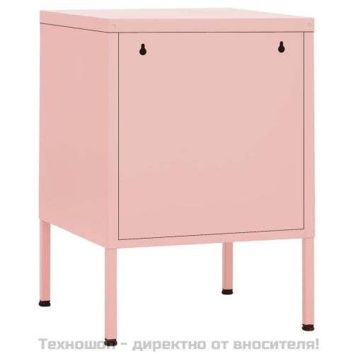 Нощно шкафче, розово, 35х35х51 см, стомана
