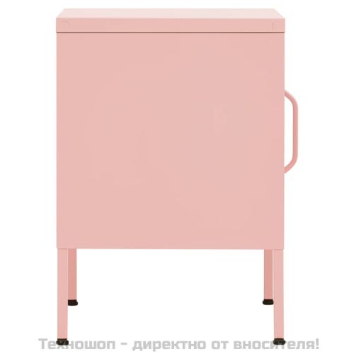 Нощно шкафче, розово, 35х35х51 см, стомана