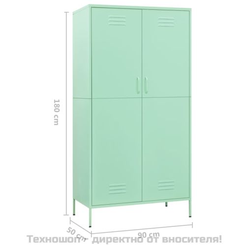 Гардероб, мента, 90x50x180 см, стомана