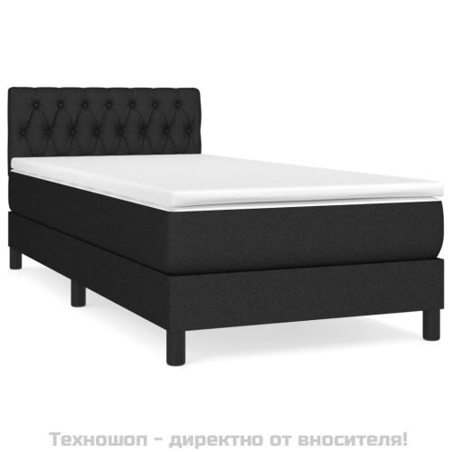 Боксспринг легло с матрак, черна, 90x190 см, плат