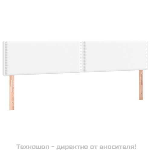 Табла за легло, бяла, 200x5x78/88 см, изкуствена кожа