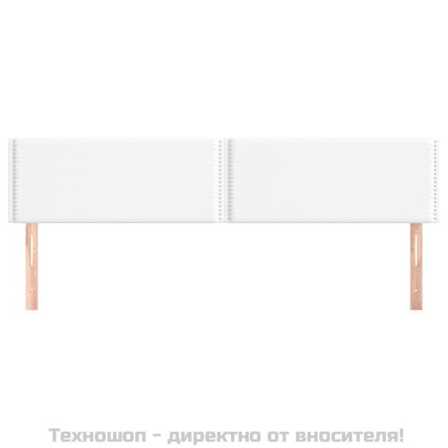 Табла за легло, бяла, 200x5x78/88 см, изкуствена кожа