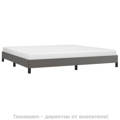 Pамка за легло сива 200x200 см изкуствена кожа