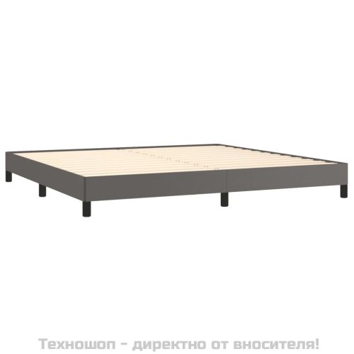 Pамка за легло сива 200x200 см изкуствена кожа