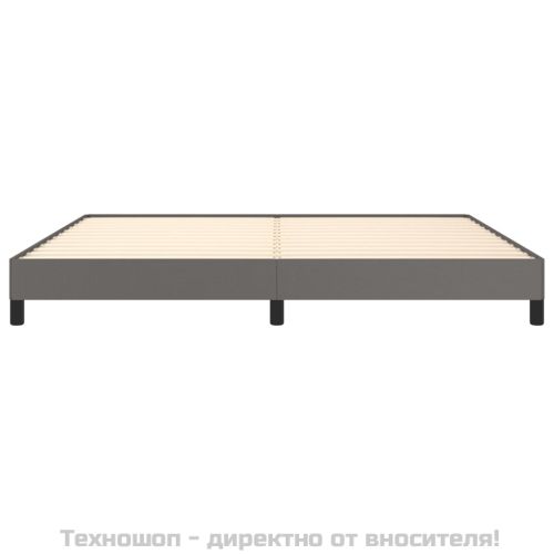 Pамка за легло сива 200x200 см изкуствена кожа