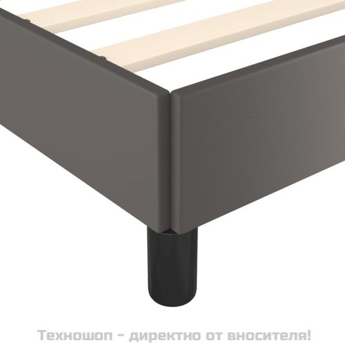 Pамка за легло сива 200x200 см изкуствена кожа